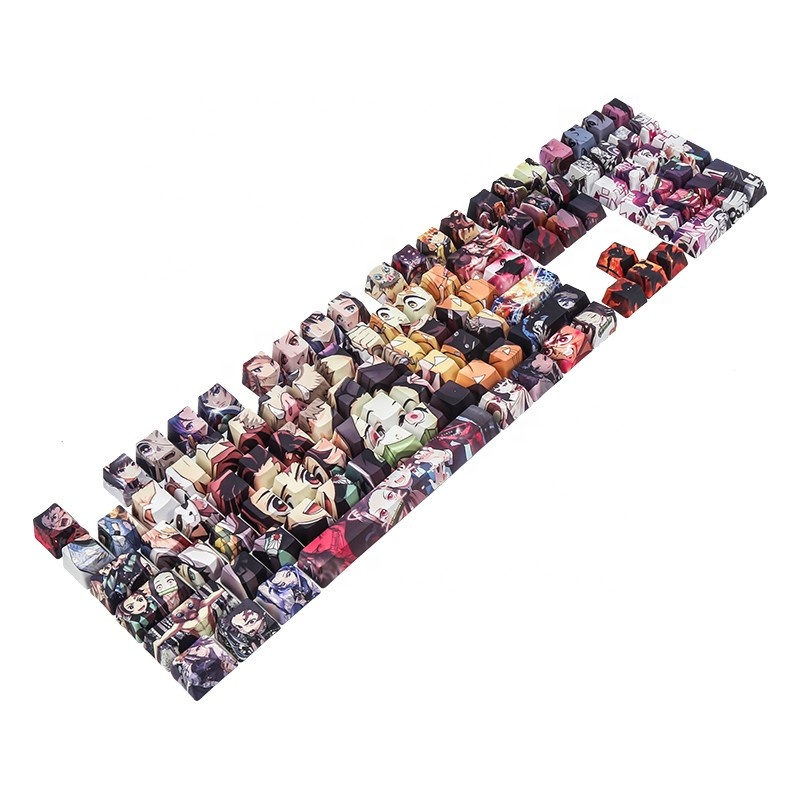 Модные индивидуальные тематические клавиши с сублимационной печатью рассекающий демонов PBT 104/108 колпачки для клавиш с профилем от производителя, матовые колпачки для клавиш со спутником