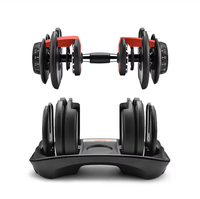 Ensemble d'haltères en acier à poids réglable 24/40 kg, équipement de fitness à changement rapide pour la musculation à domicile