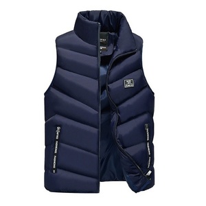 Gilet invernale da uomo in cotone senza maniche con collo alla coreana - Product Image 4