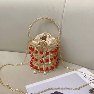 Monedero de Boda nupcial de lujo para mujer, bolso de noche con perlas de diamantes de imitación para fiesta de graduación, bolso cruzado a cuadros - Product Image 2