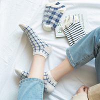 Chaussettes pour femmes dames à la cheville à motifs mignons à rayures personnalisées à la mode en gros