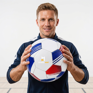 Ballon de football professionnel Power Hint taille 5, léger, durable, gonflé, emballage blanc, bleu, rouge, cuir PU de haute qualité - Product Image 1