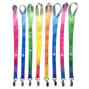 Promotional Eco Friendly <b>Polyester</b> <b>Lanyards</b> with Custom Branded Logo ID Card Holder & Clip-SantaGifts Custom Color - Product Image 3