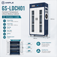 Armoire de charge et de stockage de batteries au lithium à température constante en acier, 30 prises, 6 USB, pour laboratoire industriel, fourniture OEM ODM