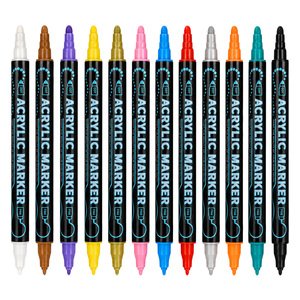 Pennarelli Acrilici a Doppia Punta per Vendita all'Ingrosso, Punta Fine e a Puntini, Non Cancellabili, per Colorazione Adulti e <span class=keywords><strong>Disegno</strong></span> Anime - Product Image 2