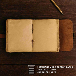 สมุดบันทึกหนังทำมือพร้อมตัวล็อคแบบหัวเข็มขัด สไตล์วินเทจเรียบง่าย สมุดโน้ตกระดาษขอบหยัก สมุดบันทึกงานฝีมือ - Product Image 3