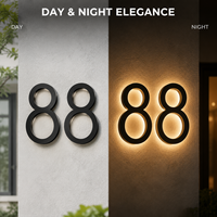 Plaque de porte lumineuse ZL LED pour numéro de maison, panneau d'adresse moderne pour maison ou bureau, IP65 avec CE RoHS