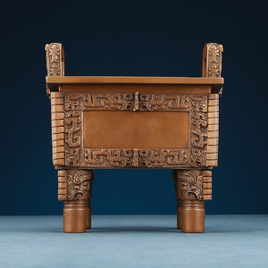 Ornement carré Simuwu en bronze violet, décoration de bureau traditionnelle en cuivre, cadeau pour la maison ou le bureau - Product Image 1