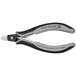 Ciseaux de précision ESD pour électronique, à tête ronde, 1,0 mm, pour couper les fils en cuivre de dureté moyenne - Product Image 1