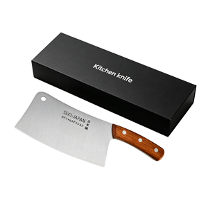 Cuchillo de carnicero japonés de acero inoxidable con alto contenido de carbono, cuchillo de carnicero de alta resistencia con triple remache y mango de madera natural, DIY OEM - Product Image 2
