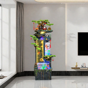 Fontaine de rocher décorative d'intérieur de style chinois avec circulation d'eau, aquarium et lumières pour la maison, le bureau et le Feng Shui - Product Image 2