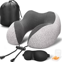 Ventes directes d'usine Vente chaude Ensemble Masque pour les yeux Cou Coussin de repos 3 in1 U Forme Mousse à mémoire Oreiller de voyage