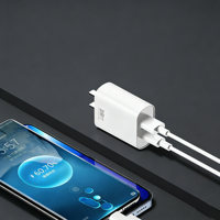 Chargeur rapide GaN 20W, adaptateur mural USB C, charge rapide PD, chargeur pour téléphone et tablette
