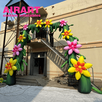 Arc de fleur gonflable personnalisé de 5.7m de haut, parfait pour les décorations de vacances en plein air