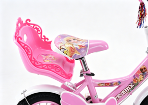 <span class=keywords><strong>Bicicleta</strong></span> Infantil de Seguridad para Niñas de 12, 16 y 20 Pulgadas, Color Rosa Princesa, con Asiento para Muñecas y Cintas Decorativas, Ruedas de Entrenamiento Estables - Product Image 4