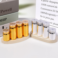 Vente chaude Mini Flacon En Verre 5ml 10ml Or Argent Lyophilisé Flacons D'injection pour Soins De La Peau Sérum Stock Direct