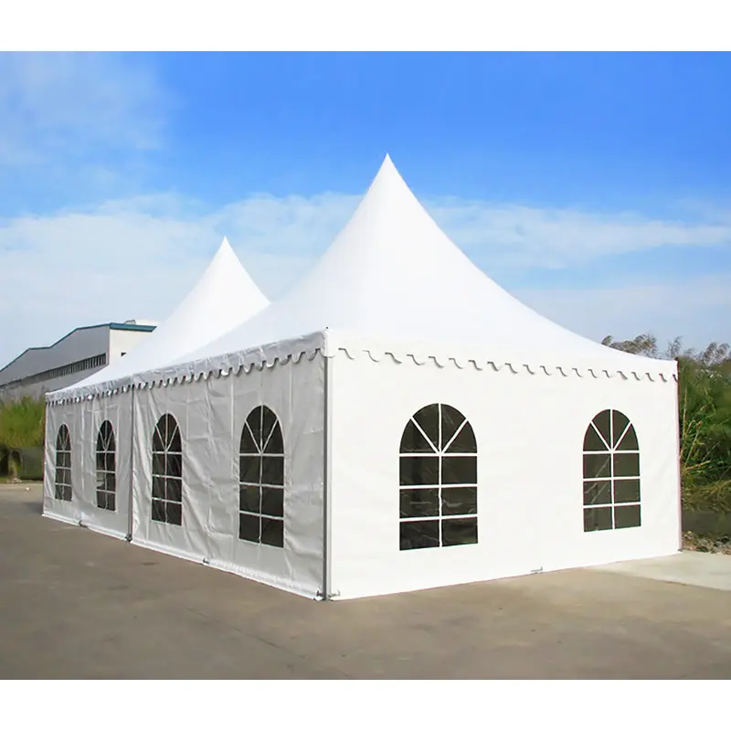 3x3 5x5 6x6 baja aluminium putih PVC tenda Pagoda untuk dijual
