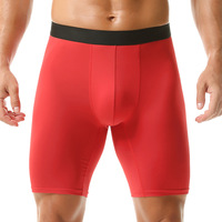 Sous-vêtements de sport de couleur unie Extra-longs en soie de lait Respirants Sous-vêtements pour hommes Grande taille Boxer pour hommes