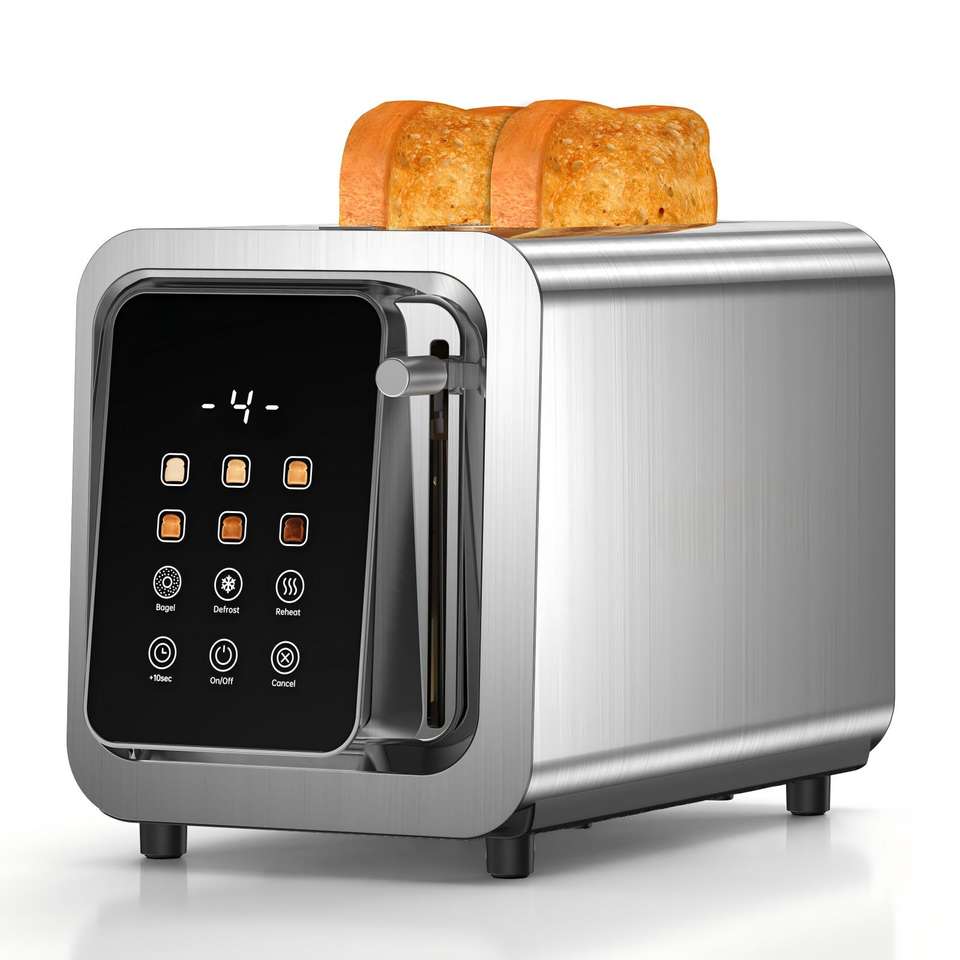 Basics 2 Slice Toaster Easy-to-Clean Crumb Tray for Bagel Muffin Waffle ...
