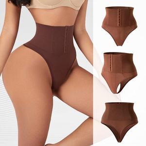 Culotte gainante taille haute marron sans couture pour femme, soutien ferme, effet sculptant sexy, grandes tailles - Product Image 3