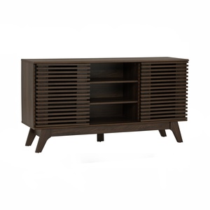 Aparador Minimalista Color Nogal FLORO de 1.4M, Mueble Buffet de Perfil Bajo y Elegante para Comedor Moderno y Almacenamiento en Apartamentos - Product Image 2