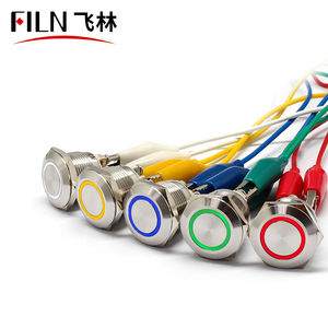 FILN Bouton poussoir de porte de garage 19MM Classique Durable LED Bouton poussoir normalement fermé Tête plate Vis <span class=keywords><strong>Pieds</strong></span> Bouton Interrupteur - Product Image 2