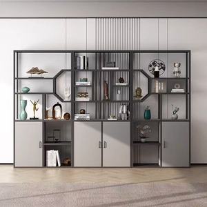 Modern Minimalist Metal Display Shelf <b>Light</b> Luxury Floor Standing Storage <b>Tea</b> Rack Wine Cabinet Living Room Partition - Product Image 1