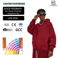 Hoodie Pria Oversize Berkualitas Tinggi 350 GSM 52% Katun Fleece Bordir Kustom Hoodie Mewah dan Kelas Atas