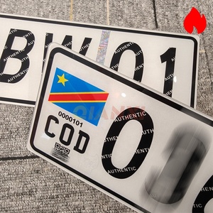 Plaque d'immatriculation de voiture souvenir de style nouveau RDC, en plastique acrylique réfléchissant de haute qualité, plaque d'immatriculation CGO <span class=keywords><strong>Congo</strong></span> - Product Image 2