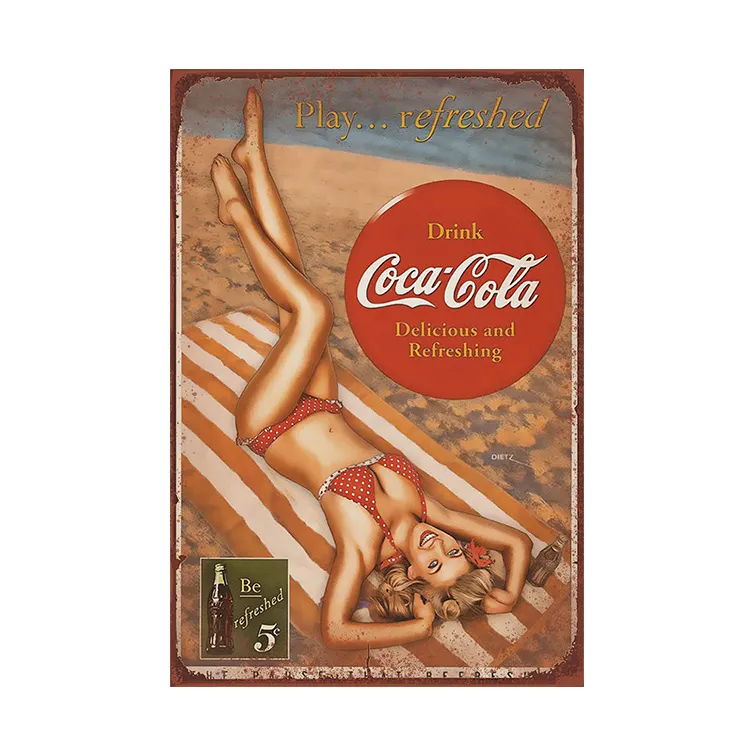 Metal Poster Cola Poster Vintage Beer Brand Poster Custom Metal Tin Sign European Type Style For Decor