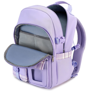 กระเป๋าเป้สะพายหลังนักเรียน <span class=keywords><strong>Anivia</strong></span> 2026 ป้องกันการโจรกรรม กันน้ำ ป้องกัน RFID สำหรับเด็กผู้หญิง สีม่วงล้วน ทำจากโพลีเอสเตอร์ พร้อมซิปปิด - Product Image 5