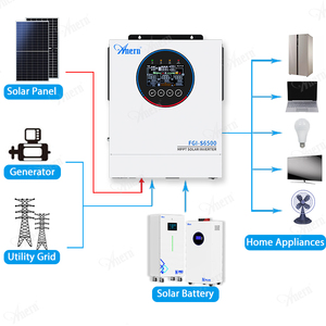 Prix de gros 48V 5kW/10kW MPPT Système solaire hybride hors réseau à onde sinusoïdale pure avec double/triple sortie - Product Image 3