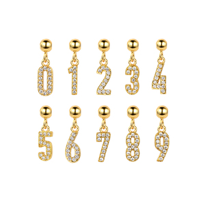 FUAMAY oro placcato 18K Angel Number Diy ciondoli <span class=keywords><strong>collana</strong></span> ciondoli numero 0-9 Charm <span class=keywords><strong>collana</strong></span> da te con zircone - Product Image 1