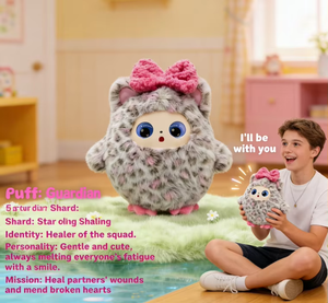 Jouet en peluche en coton AI, éducation précoce, contrôle vocal interactif, chant et apprentissage, design tie-dye violet pour l'anniversaire des enfants - Product Image 6