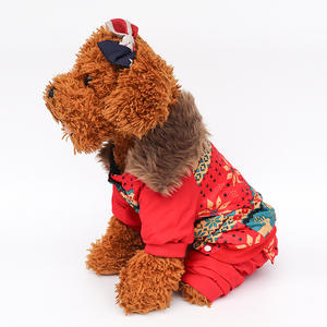 Conjunto de ropa de sombrero de oso de peluche de Navidad, abrigo de algodón con estampado étnico clásico de lujo, diseño de oso de <span class=keywords><strong>apertura</strong></span> Abdominal para - Product Image 4