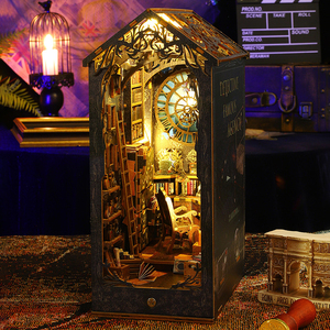 2026 Dedektif Bürosu Art Deco Ahşap Kitap Ayracı DIY 3D Yapboz Kitleri Minyatür Bina Modeli Doğum Günü Hediyesi ve Masa Düzenleyici - Product Image 3