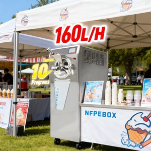 Machine à glace italienne à production réglable 160L/H, distributeur, 10 programmes, congélateur à gelato en lots, grande capacité - Product Image 5