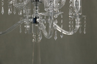 Candélabre de luxe en acrylique transparent à plusieurs têtes, ornement en cristal, ornement de table pour décoration florale de mariage, anniversaire adulte