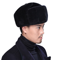 Gorro de piel de oveja cálido para invierno unisex de nuevo diseño con gorro de piel sintética con ribete de piel con estilo ruso