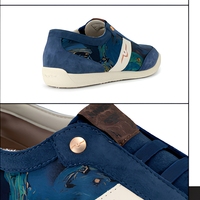 Baskets décontractées bleues à bout rond et lacets, style streetwear