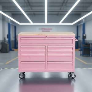 Heavy Duty 9-Drawer Steel <strong>Tool</strong> Storage Cabinet Large Wood Workbench Organizer <strong>Cart</strong> <strong>for</strong> Garage Workshop Lockable <strong>Tool</strong> Chest - Product Image 1