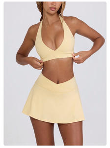 Chándal para mujer, conjunto de Yoga, <span class=keywords><strong>2</strong></span> piezas, Sujetador deportivo Sexy, Falda corta deportiva de cintura alta, ropa de gimnasio, ropa de entrenamiento, ropa deportiva - Product Image 3