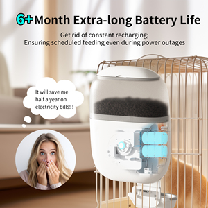 เครื่องให้อาหารสัตว์เลี้ยงอัตโนมัติ2025พร้อมกล้องตัวป้อนติดกรงพร้อมแอปปรับได้อิเล็กทรอนิกส์1080P HD 2ล้านพิกเซลตัวจับเวลาใช้งานได้ยาวนาน - Product Image 6