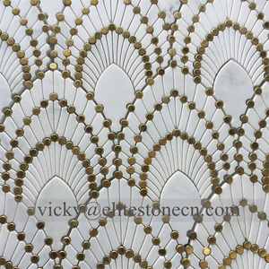 Fabrik preis Fischs chuppen Fächer form Carrara Natur marmor Mosaik fliesen Haus Innendekoration - Product Image 2