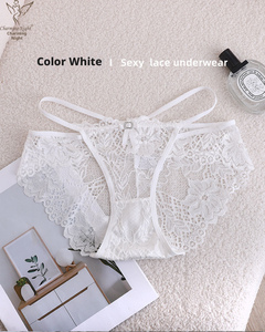 Sous-vêtements sexy en dentelle à nœud pour femmes, lingerie française, pur désir, maille creuse, bas taille basse - Product Image 6