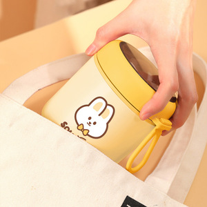 Taza para sopa de acero inoxidable 304 con tapa sellada, estilo de dibujos animados, taza portátil para el almuerzo para estudiantes y trabajadores de oficina - Product Image 4