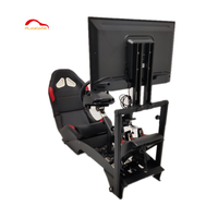 Simulador de Carreras Estable para Juegos, Soporte para Volante de Simulación de Conducción con Soporte para Palanca de Cambios, Soporte para un Solo Monitor