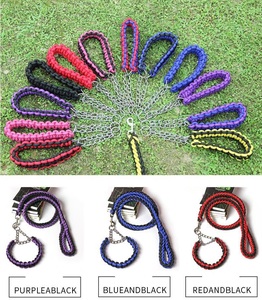 Tali Anjing <span class=keywords><strong>Paracord</strong></span> Kepang Set Tali Anjing dan Tali Anjing Timbal <span class=keywords><strong>Slip</strong></span> dan Kerah - Product Image 2