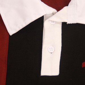 Kaus Polo katun garis kustom kaus Polo rugbi rajut lengan panjang - Product Image 5