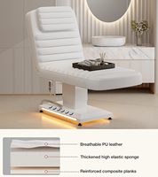 Camilla de Masaje Eléctrica de Lujo Blanca con Control de un Botón para Spa y Salón, Cama de Estética Facial y de Pestañas con Calefacción para Esteticistas